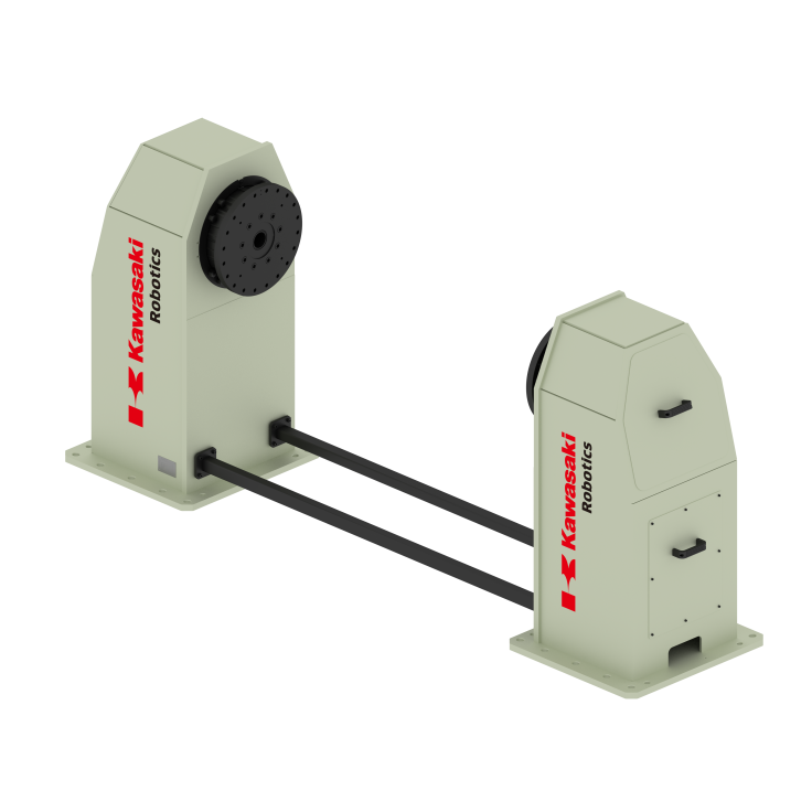 Single axis welding positioner with horizontal rotating axis and 1500 kg payload