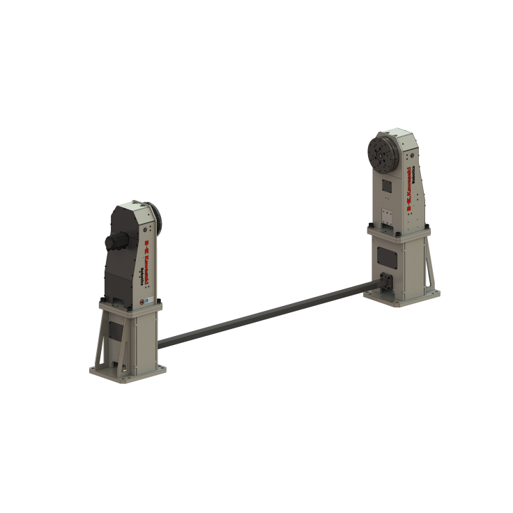 Single axis welding positioner with horizontal rotating axis and 250 kg payload