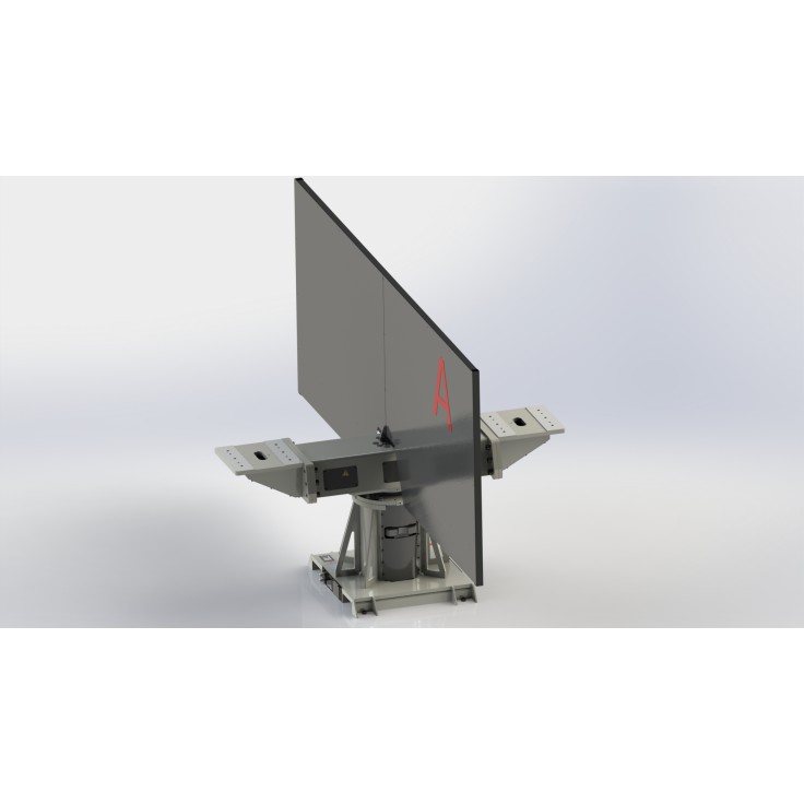 Single axis welding positioner with vertical rotating axis and 500 kg payload per side