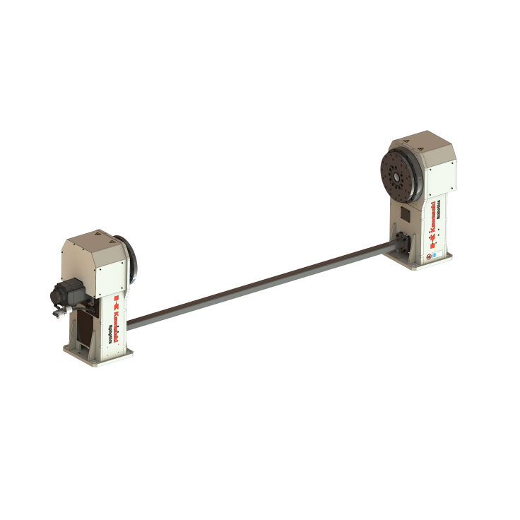 Single axis welding positioner with horizontal rotating axis and 500 kg payload