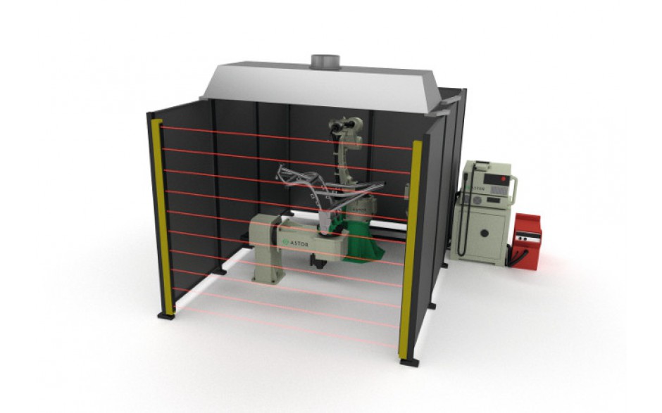 Welding station with double axis positioner