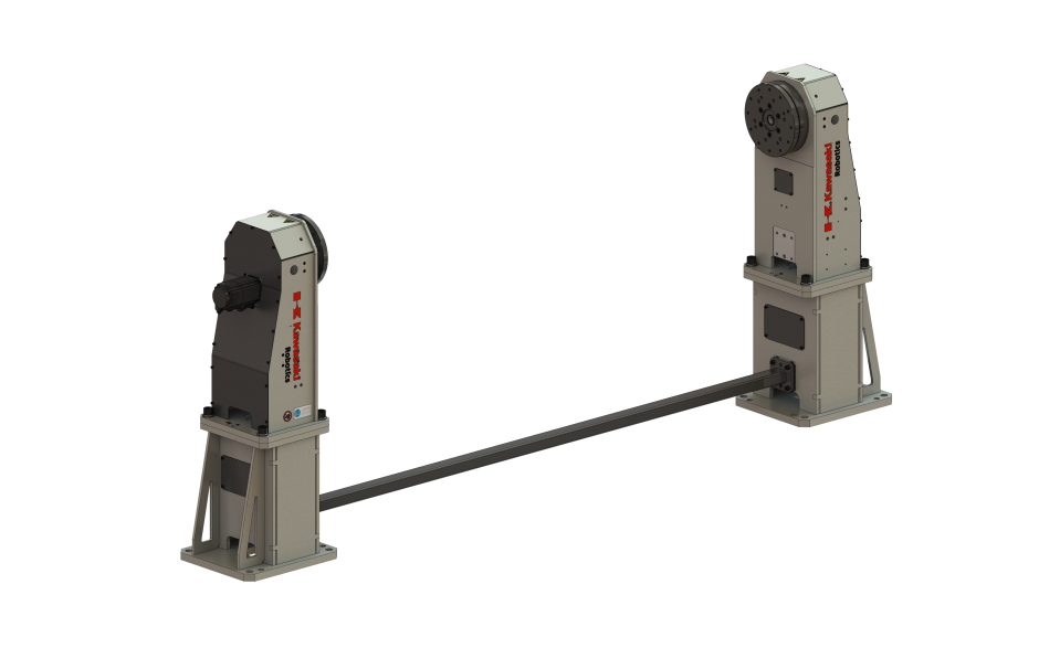 Single axis welding positioner with horizontal rotating axis and 250 kg payload