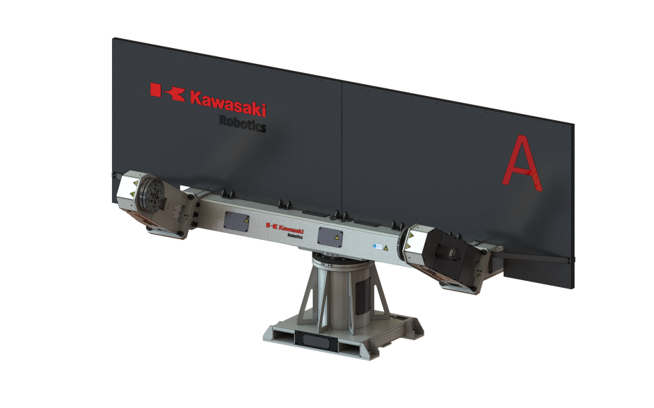 Multi axis welding positioner with vertical rotating axes and 2 horizontal rotating axis and 250 kg payload