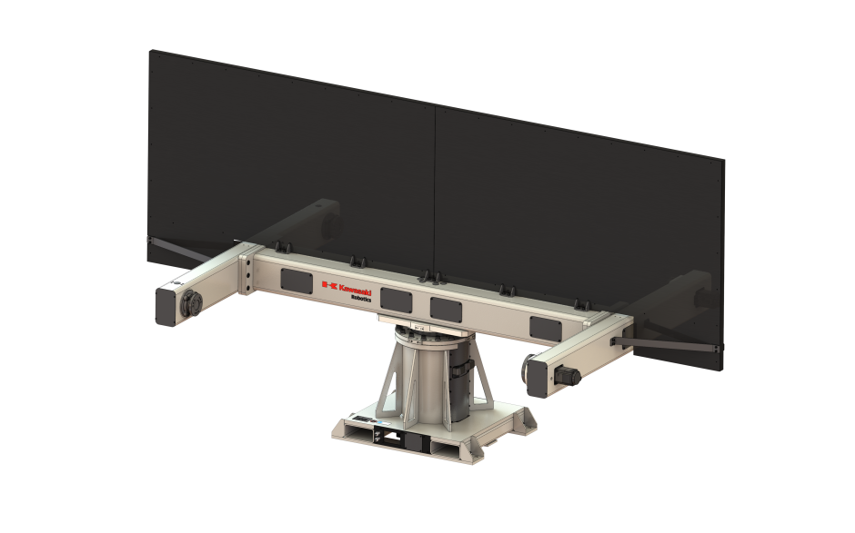 Multi axis welding positioner with vertical rotating axes and 2 horizontal rotating axis and 250 kg payload - Compact version