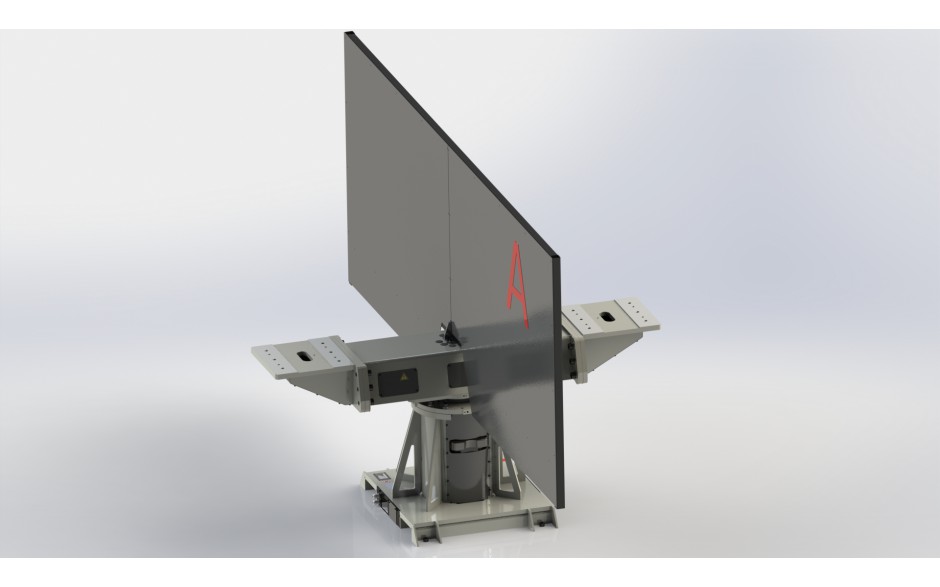 Single axis welding positioner with vertical rotating axis and 250 kg payload per side