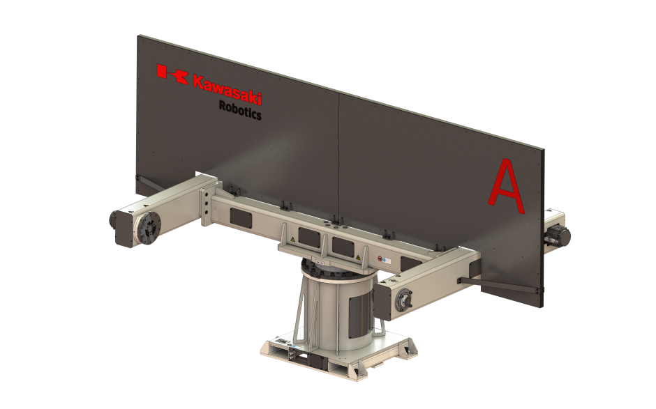 Multi axis welding positioner with vertical rotating axes and 2 horizontal rotating axis and 500 kg payload - Compact version