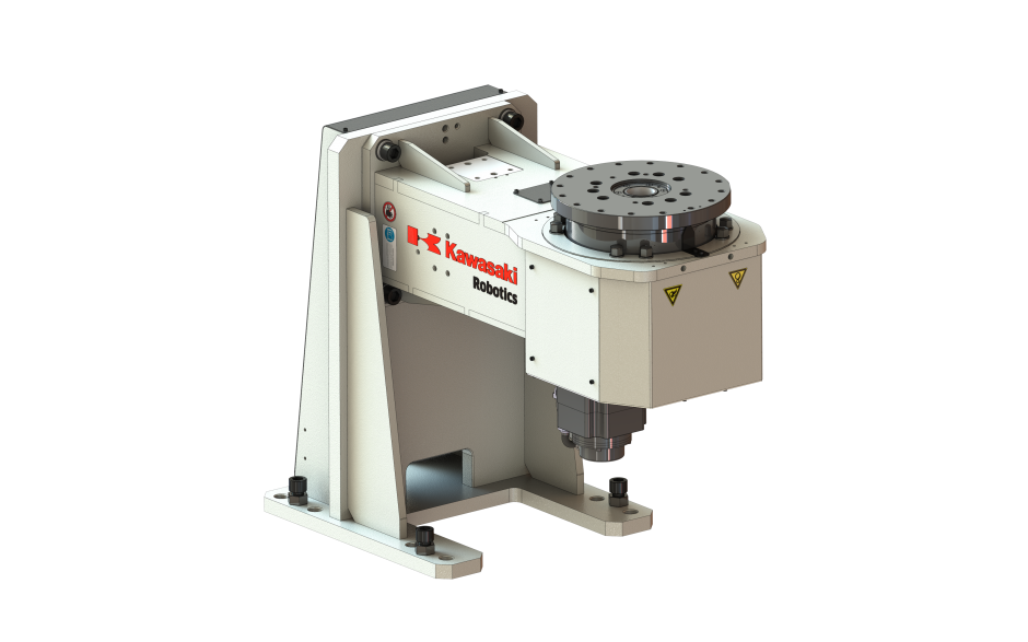 Single axis welding positioner with vertical rotating axis and 750 kg payload