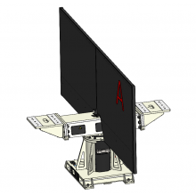 Single axis welding positioner with vertical rotating axis and 500 kg payload per side