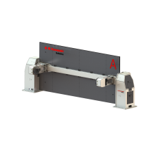 Multi axis welding positioner with 3 horizontal rotating axis, 2 stations and 500 kg payload 